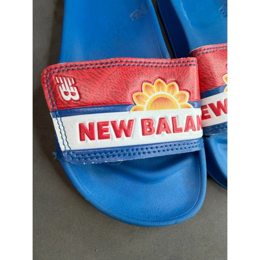 New Balance 200 Adjustable Slide Sandals Blue Red Sunflower YT200ADS Kids 11